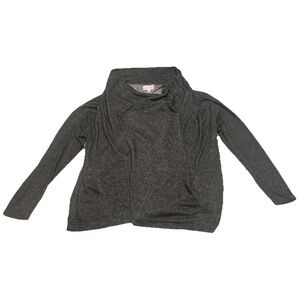 Philosophy Woman’s XL Open Front Knit Draped Cardigan Heather Gray Sweater